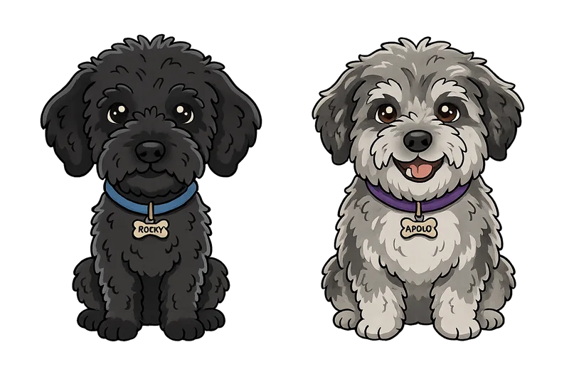 Rocky y Apolo, las mascotas de Rolo