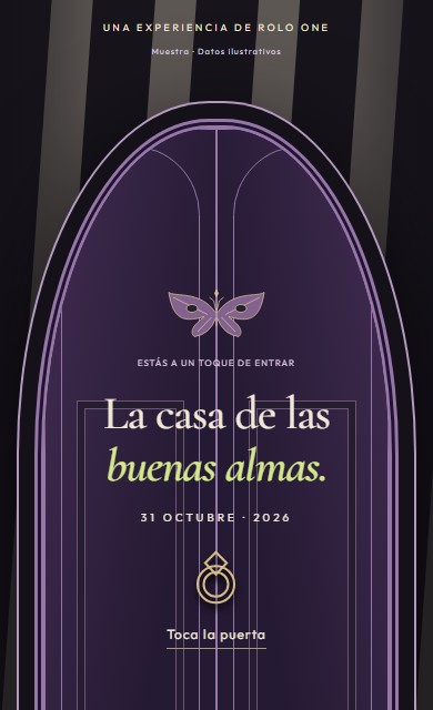 Puerta ilustrada de la invitación de Halloween